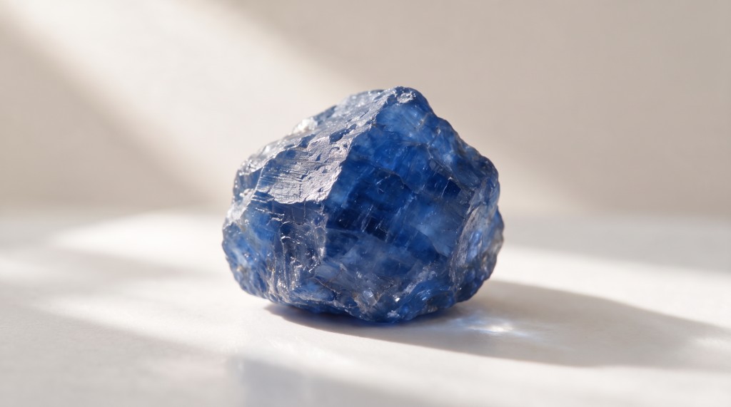 Rough natural blue sapphire crystal