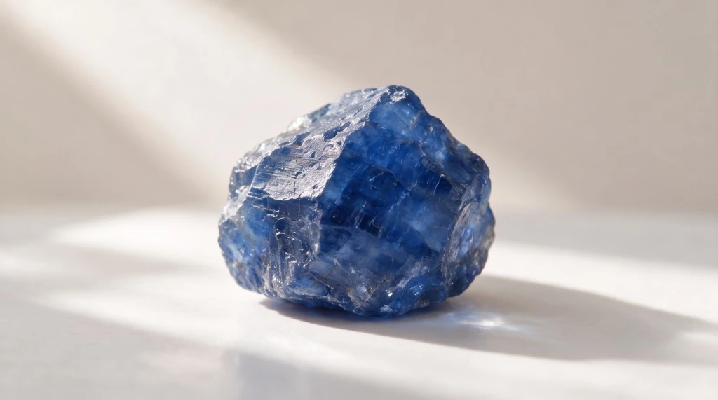 Rough natural blue sapphire crystal