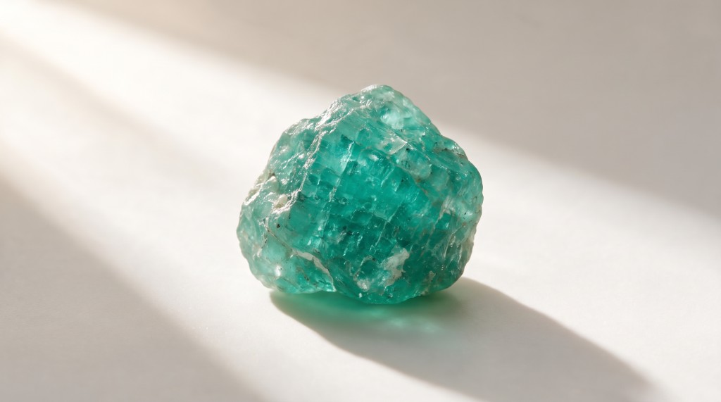 Rough natural emerald crystal