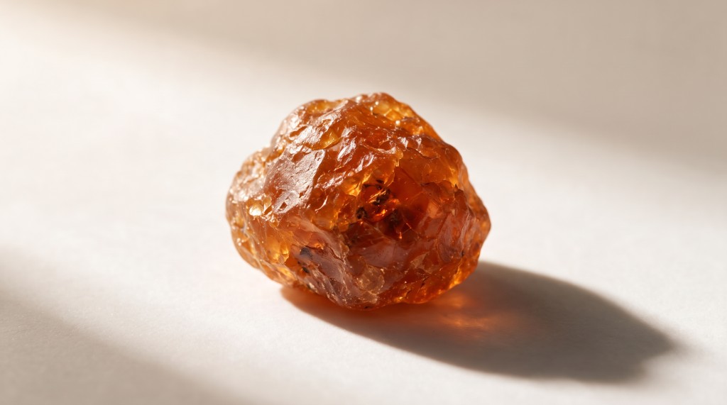 Rough natural hessonite crystal