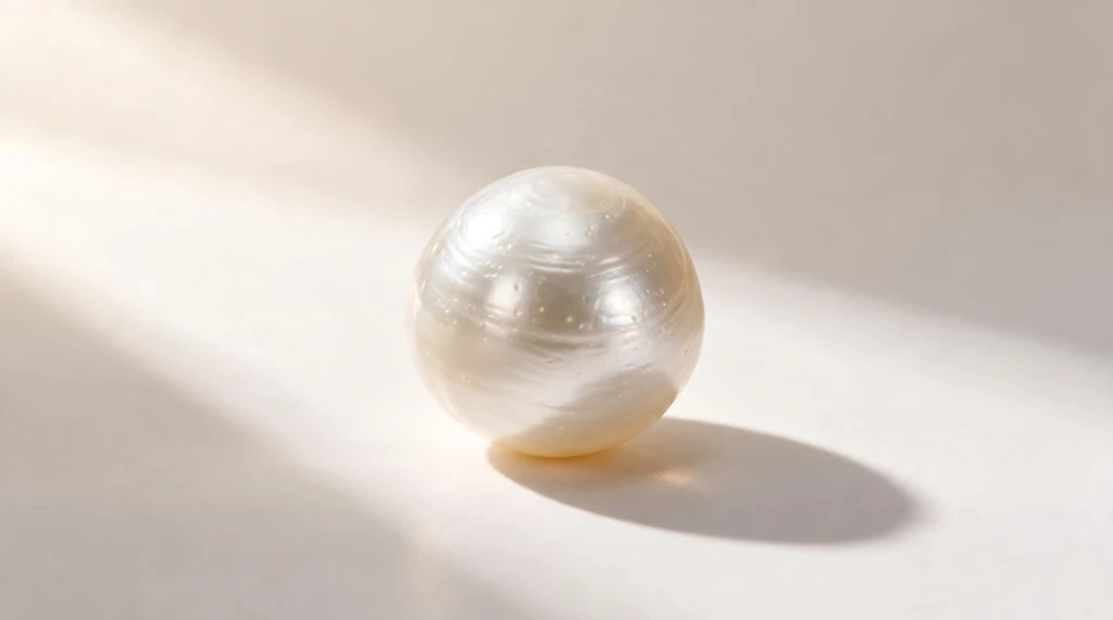 Natural pearl with organic surface and lustre