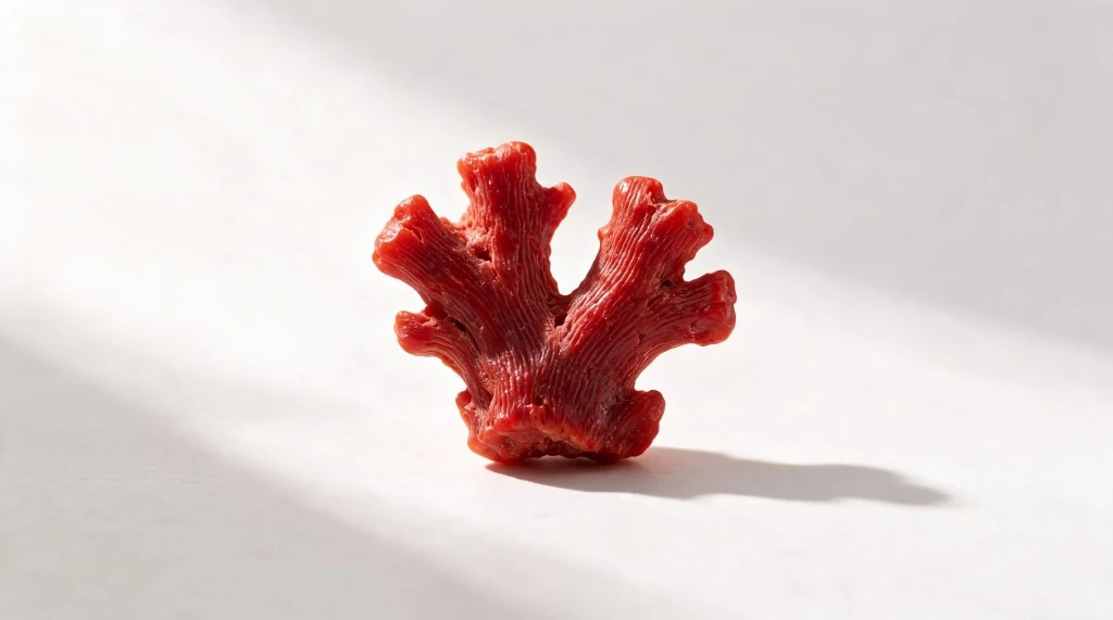 Natural untreated red coral branch