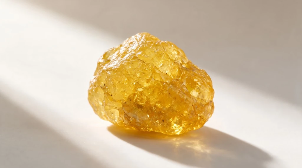 Rough natural yellow sapphire crystal